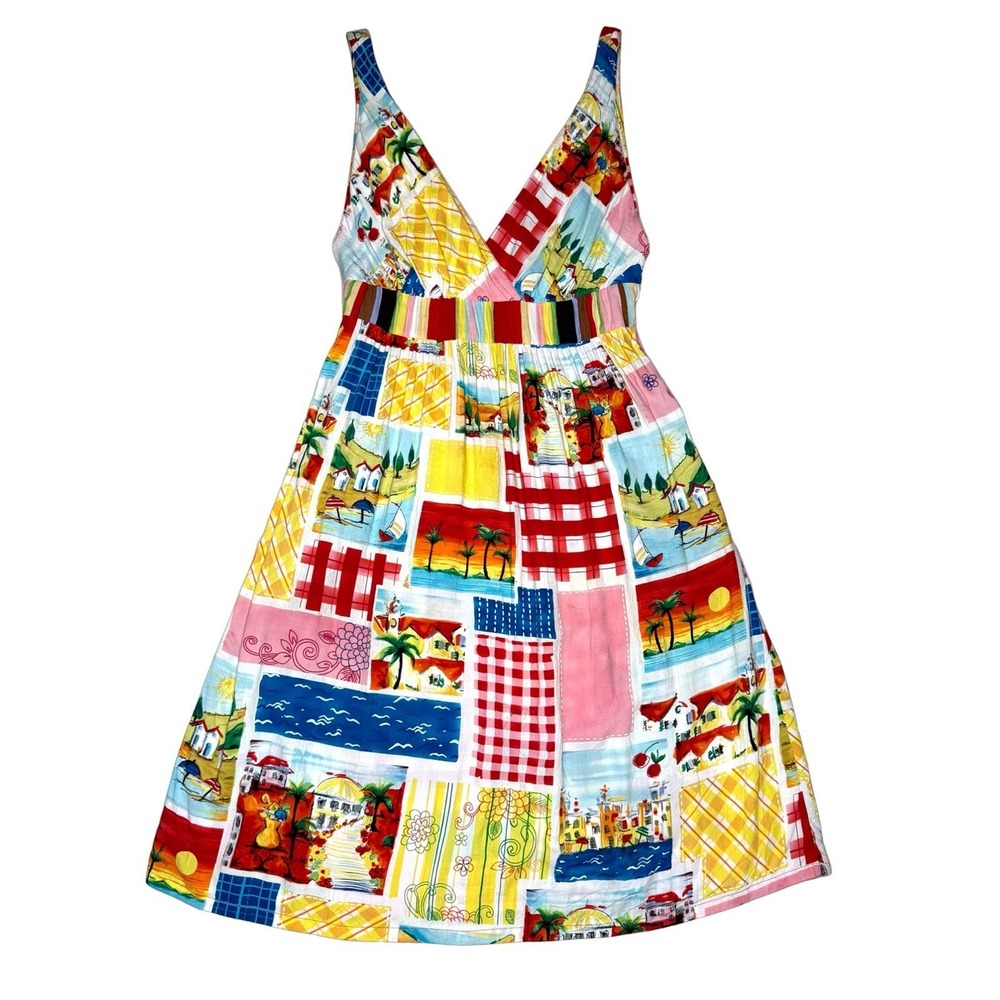 Jams World Dress S Seaside Patchwork Pockets Tropical Beach Made In Hawaii‎ USA